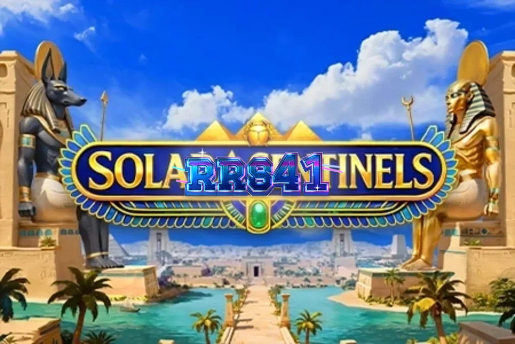 Visual detalhado do slot Solar Sentinels com tema egípcio