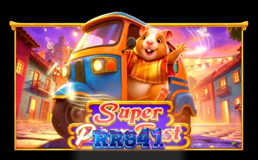 Cena festiva e colorida do jogo de slot Super Peru Fest com elementos da cultura peruana.
